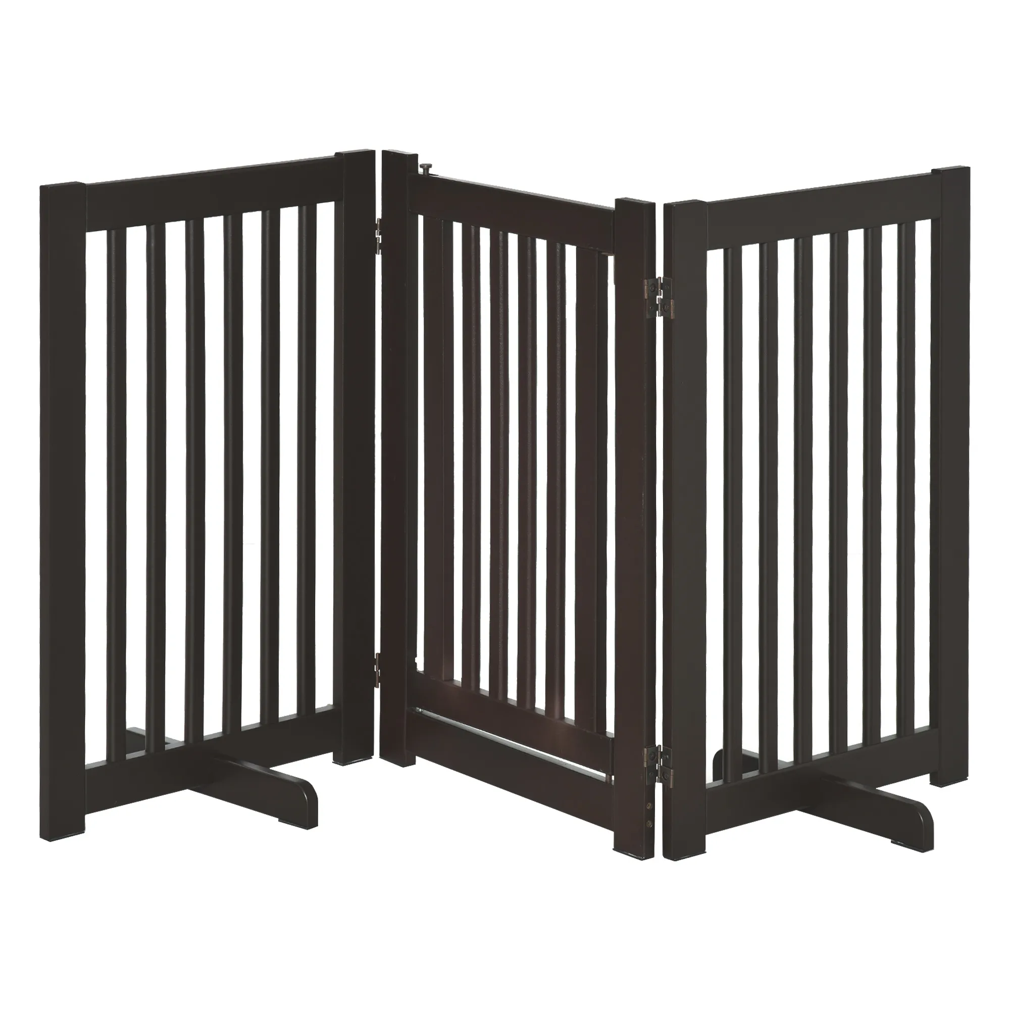 Hundegitter freistehend aus MDF, klappbar, 155 x 76 cm, Dunkelbraun