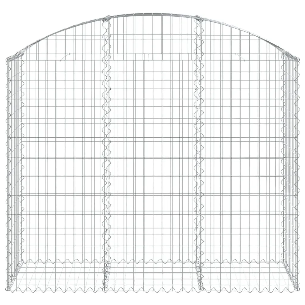 Gabionenwand Hochbogen 150x50x120/140 cm Silber verzinktes Eisen