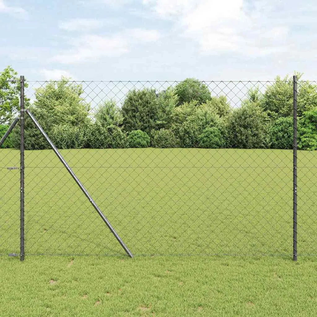 Zaunpfosten-Set Stahl PVC 2500x3,2x160 cm Grau