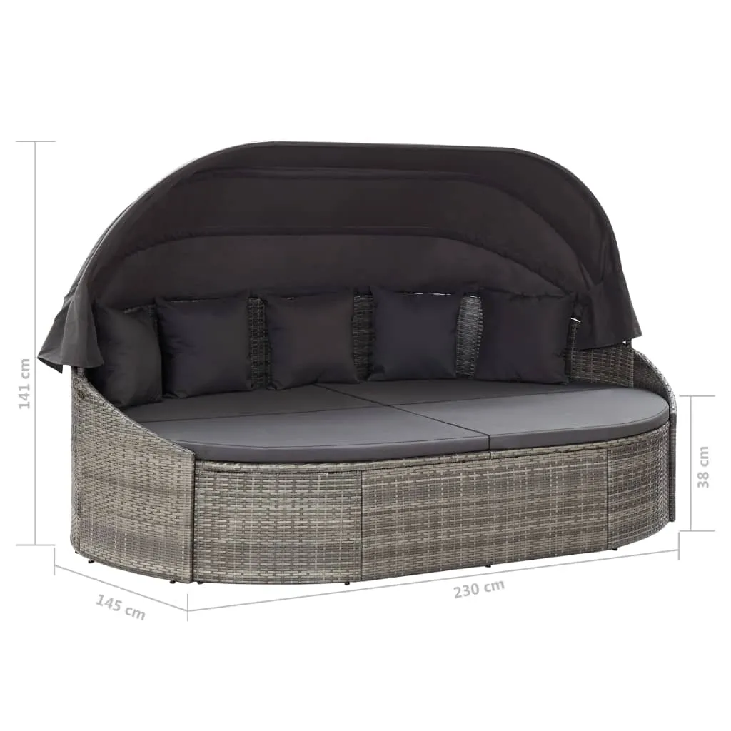 Elegante Sonneninsel 230x145x141 cm in Grau und Anthrazit