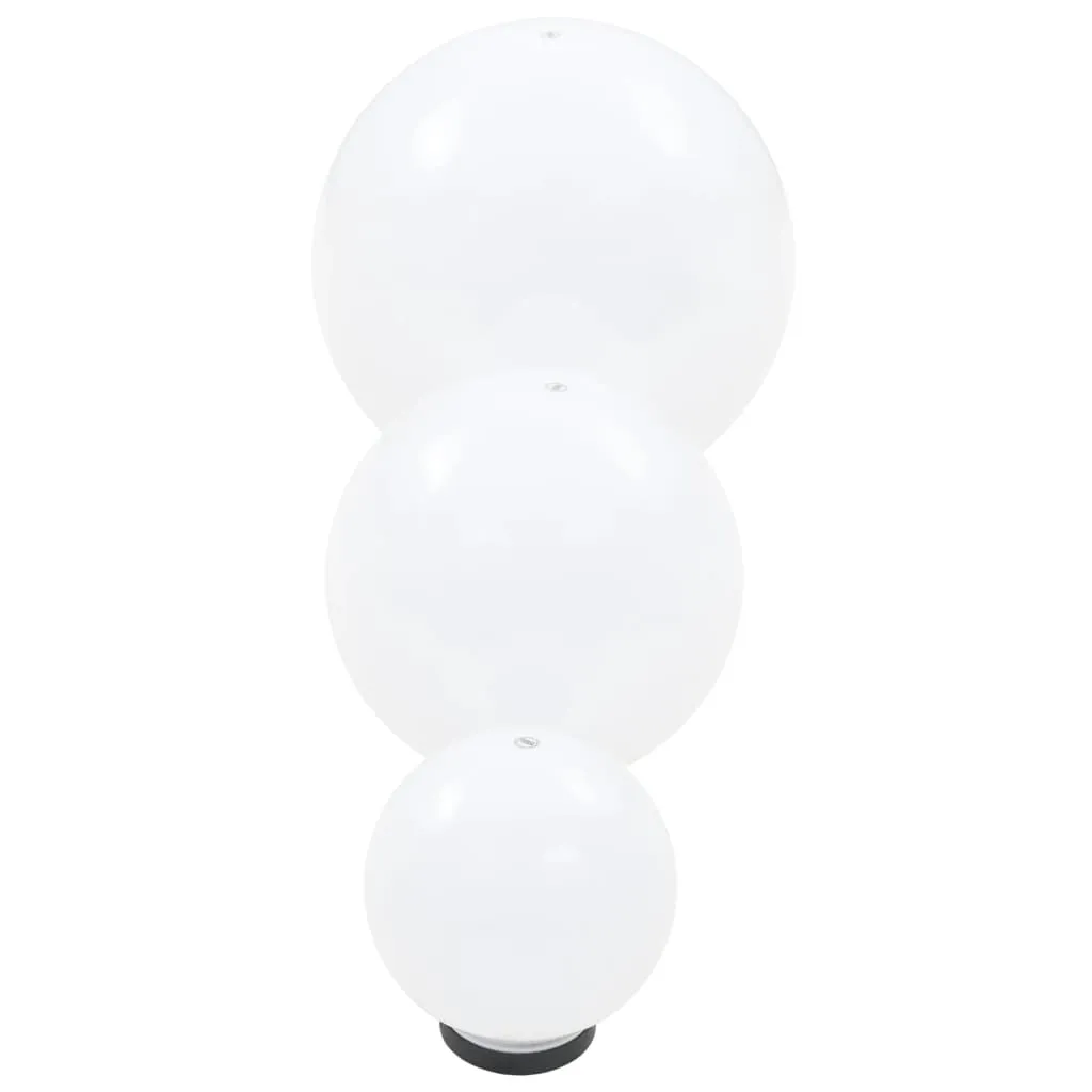 6er Set weiße LED-Kugellampen 20/30/40 cm mit E27-Fassung