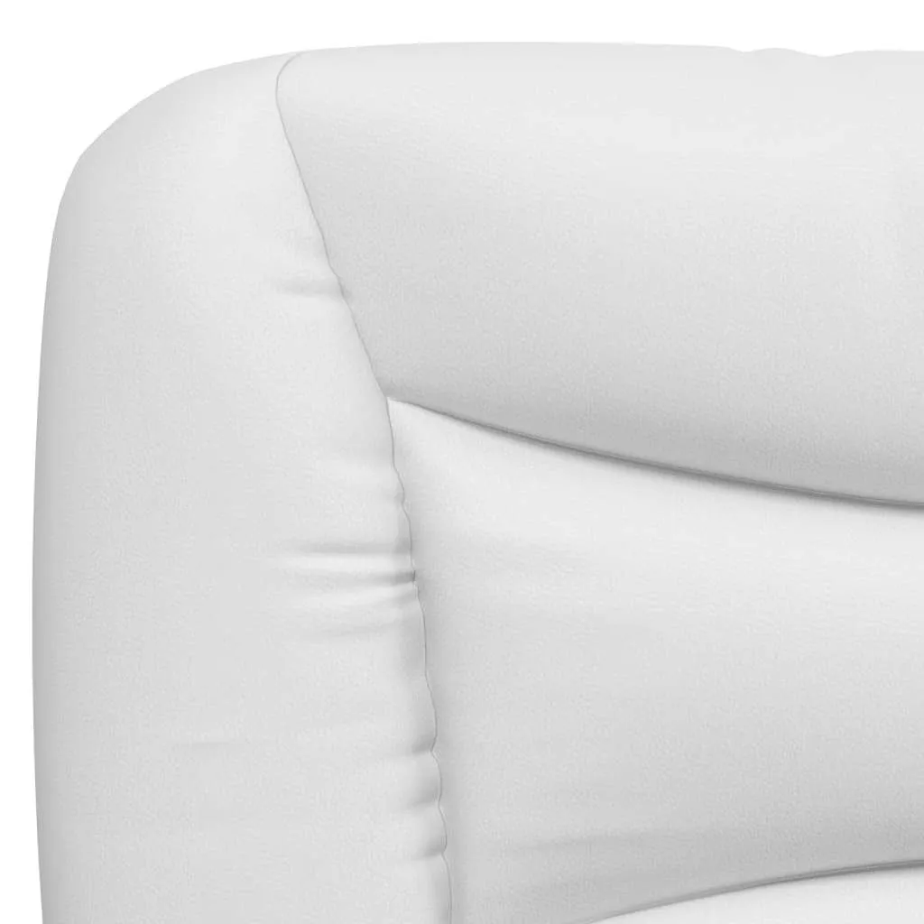 Weißes Kunstlederbett 208x95x74,5 cm mit Schaumstoffmatratze H2/H3