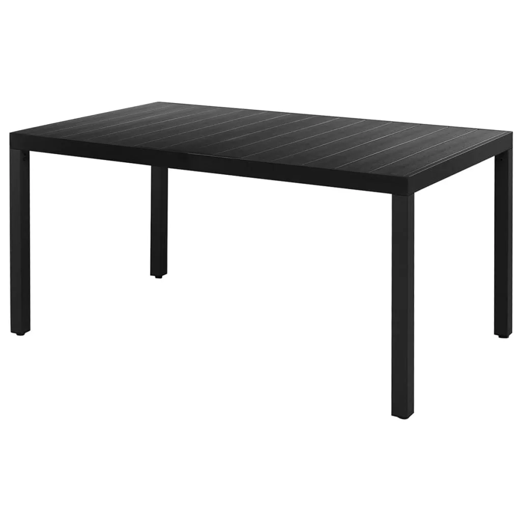 Garten-Essgruppe Schwarz Tisch 150x90x74 cm & Stühle 54x59x91 cm
