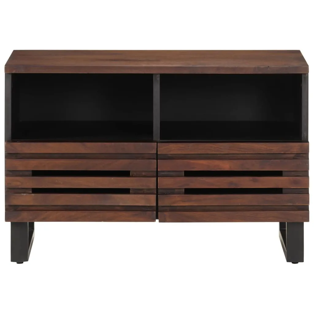 Robuster TV-Schrank aus Vollholz 70 x 34 x 46 cm Braun