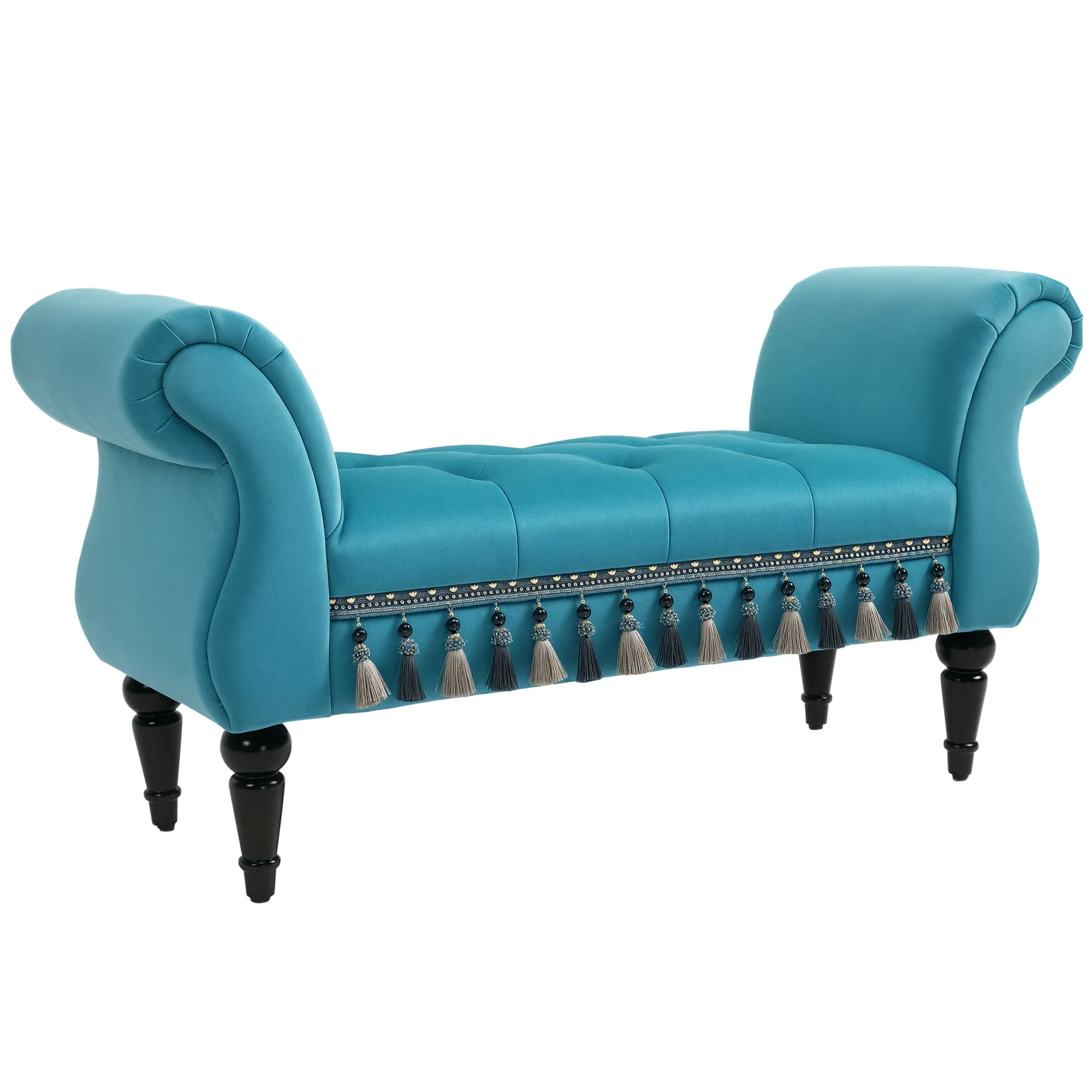 Stilvolle Sitzbank 117x40x58 cm in Blau mit Vintage-Design