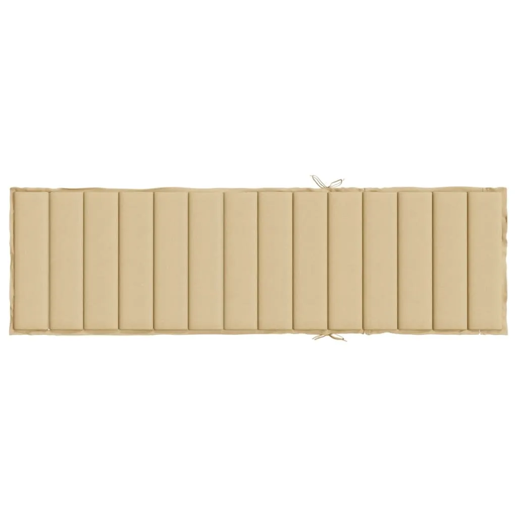 Liegenauflage Melange Beige 200x60x4 cm Polyester mit Schaumstofffaser