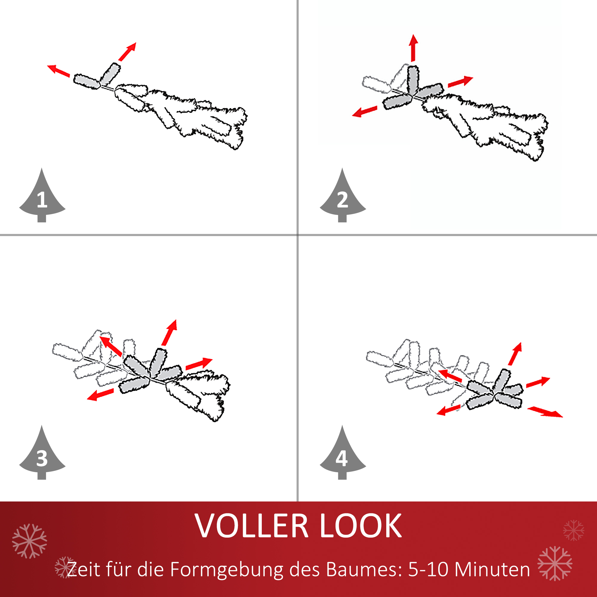 Künstlicher Weihnachtsbaum 60 cm mit Schnee-Effekt, Grün-Weiß