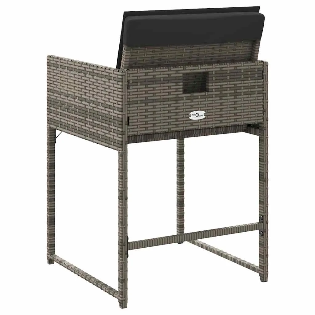 Gartenstuhl Grau 50,5 x 54 x 79 cm mit Kissen Dunkelgrau