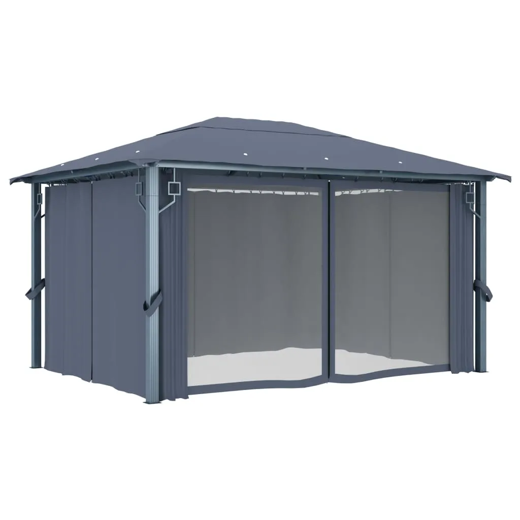 Pavillon Anthrazit 400x300x270 cm mit Aluminium- und Stahlgestell