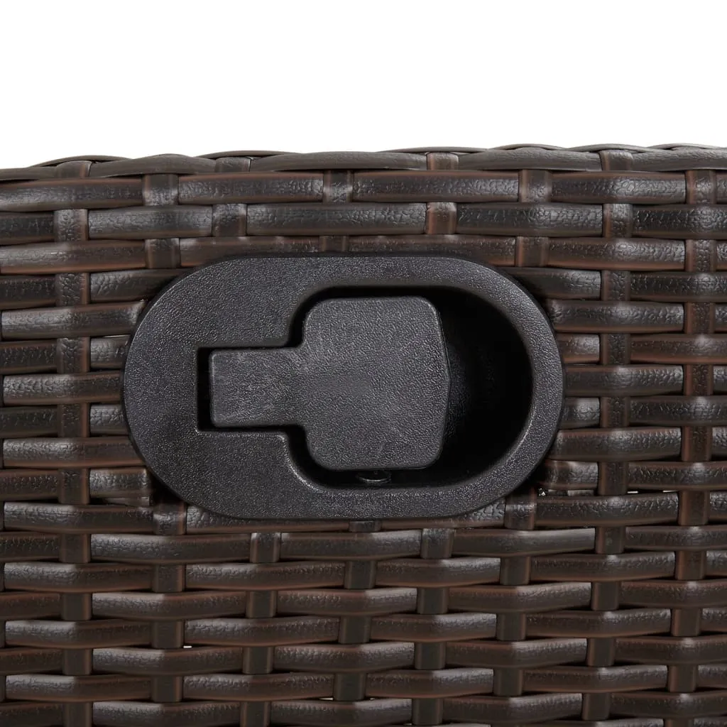 Garten-Relaxbank 105x59x93 cm Braun aus PE-Rattan und Stahl