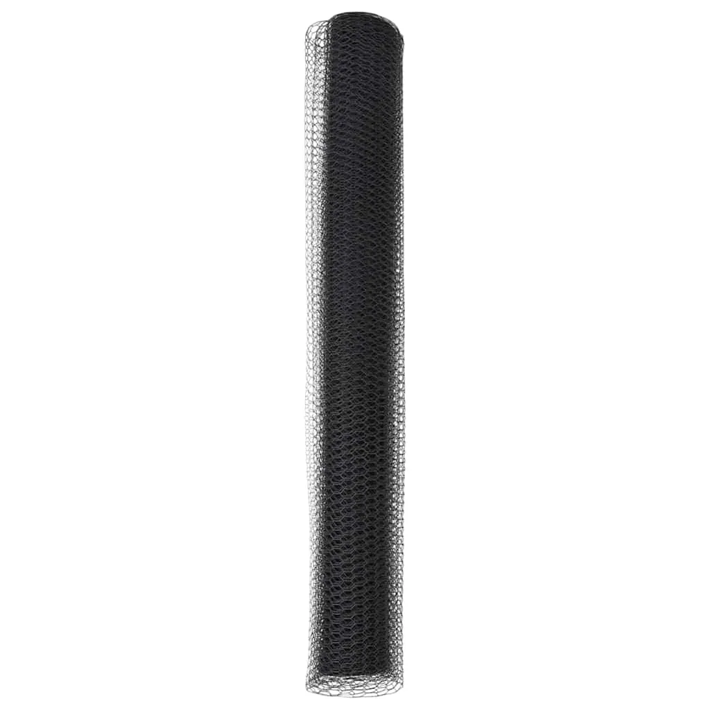 Hexagonzaun PVC Grau 10 x 1,4 m für Garten und Terrasse