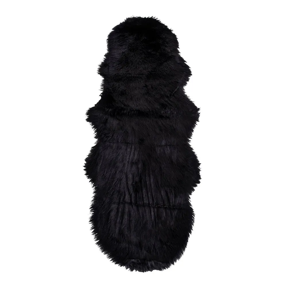 tinkaro Künstlicher Lammfellteppich 180 x 60 cm Schwarz