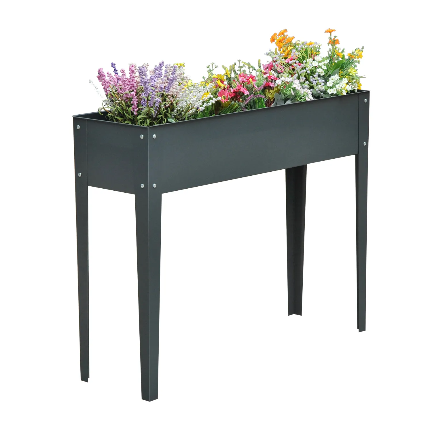 Hochbeet Metall L100 x B30 x H80 cm Dunkelgrau