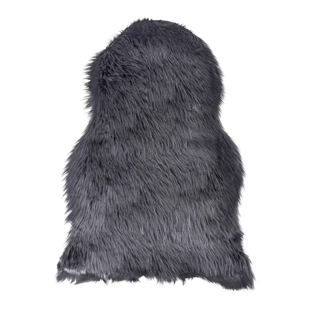 tinkaro Lammfell Künstlich Polyester Grau