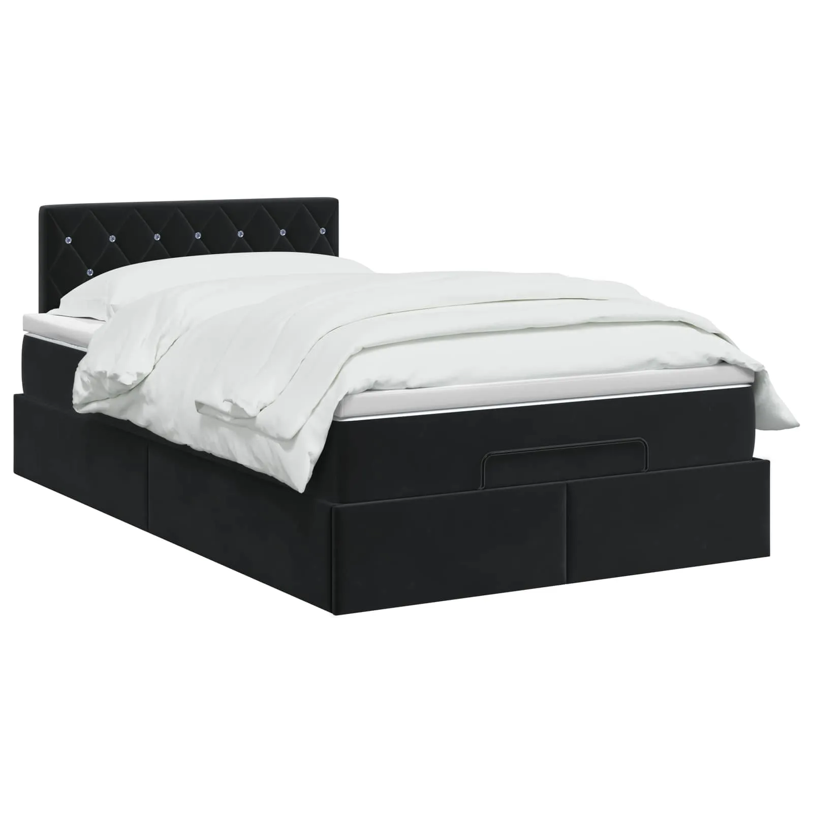 Ottoman Bett mit Matratze 203 x 120 x 88 cm Schwarz