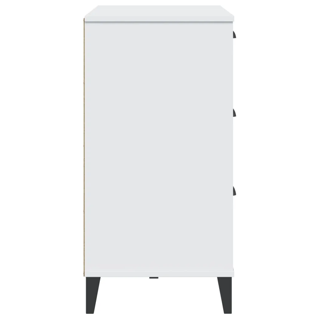 Klassisches Sideboard in Weiß, 80 x 40 x 80 cm