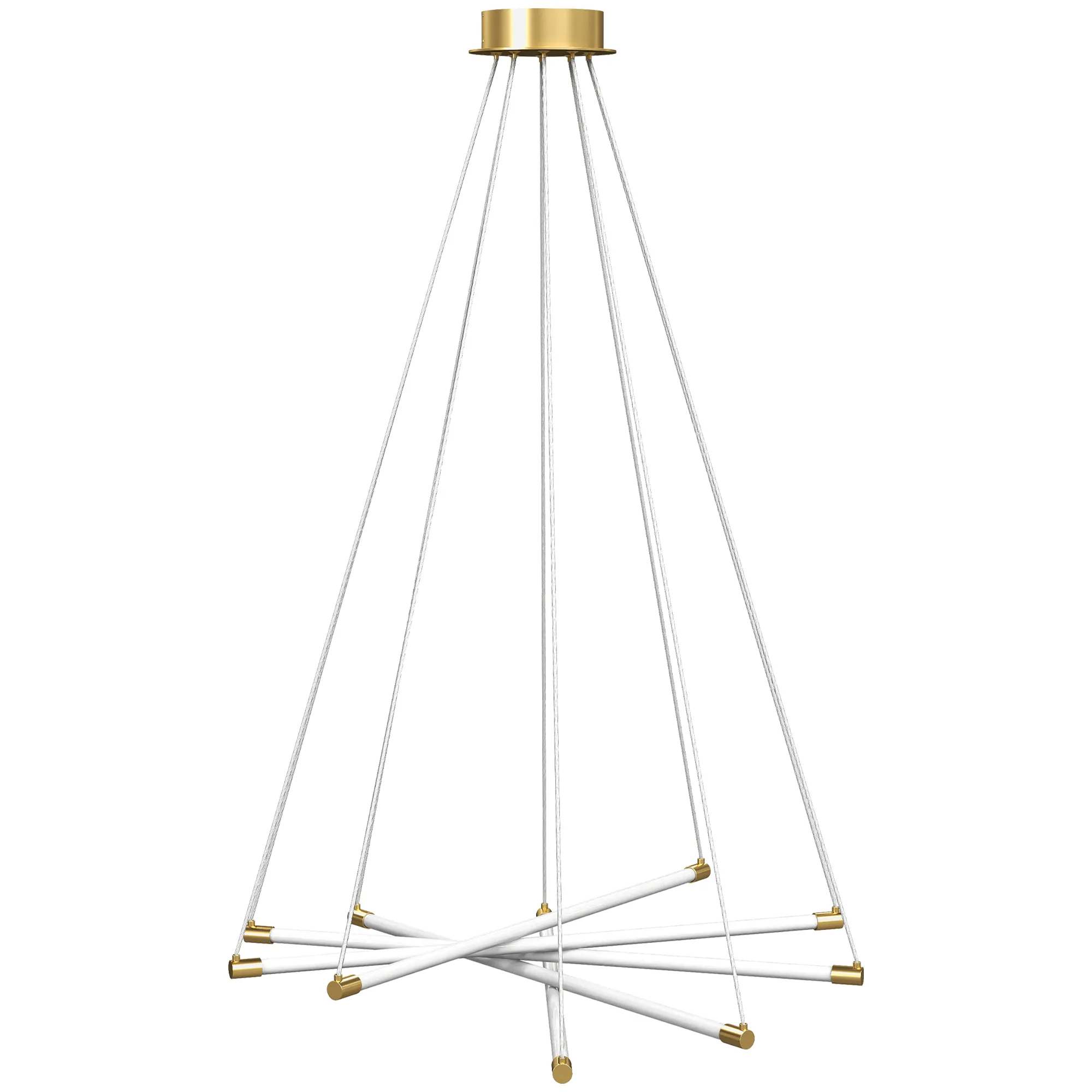 LED Pendelleuchte 50W anpassbar Metall Gold+Weiß Ø82 cm