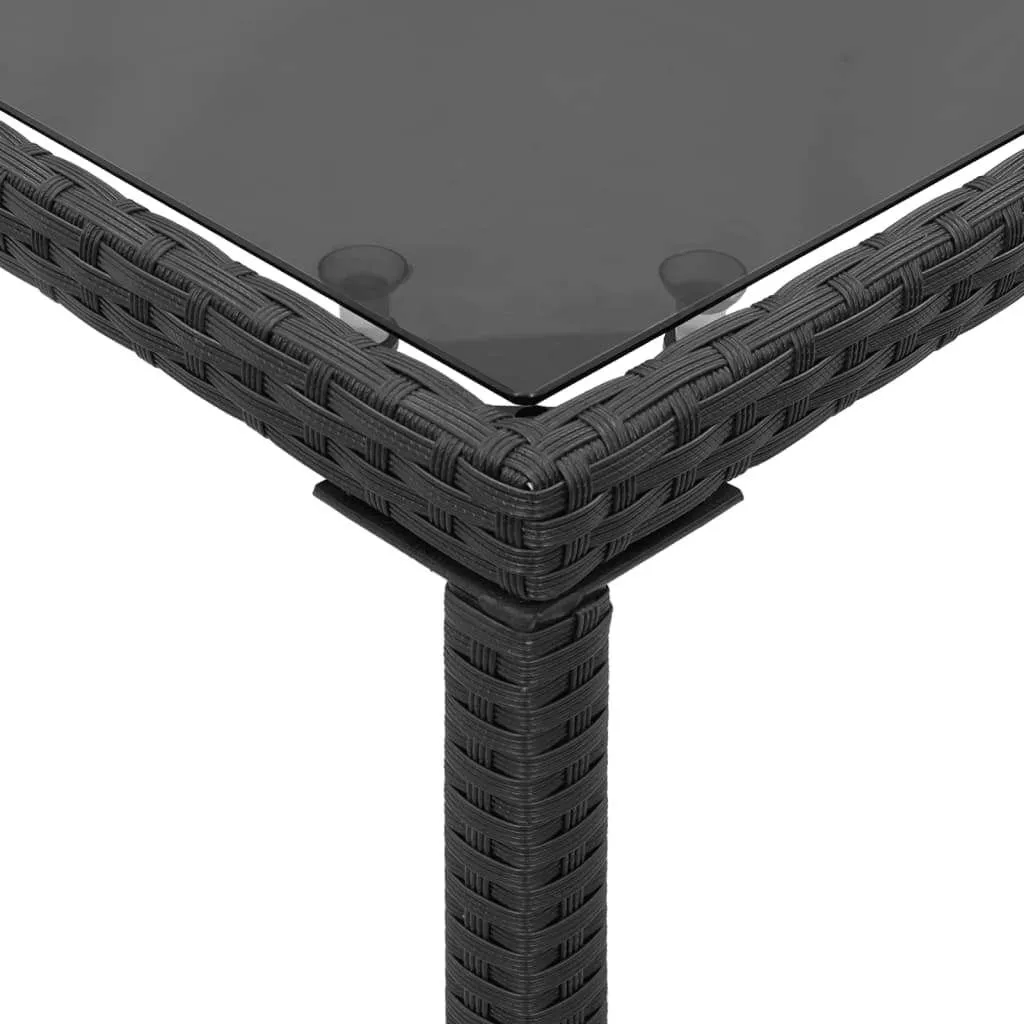 Gartentisch mit Glasplatte 115x54x74 cm Schwarz
