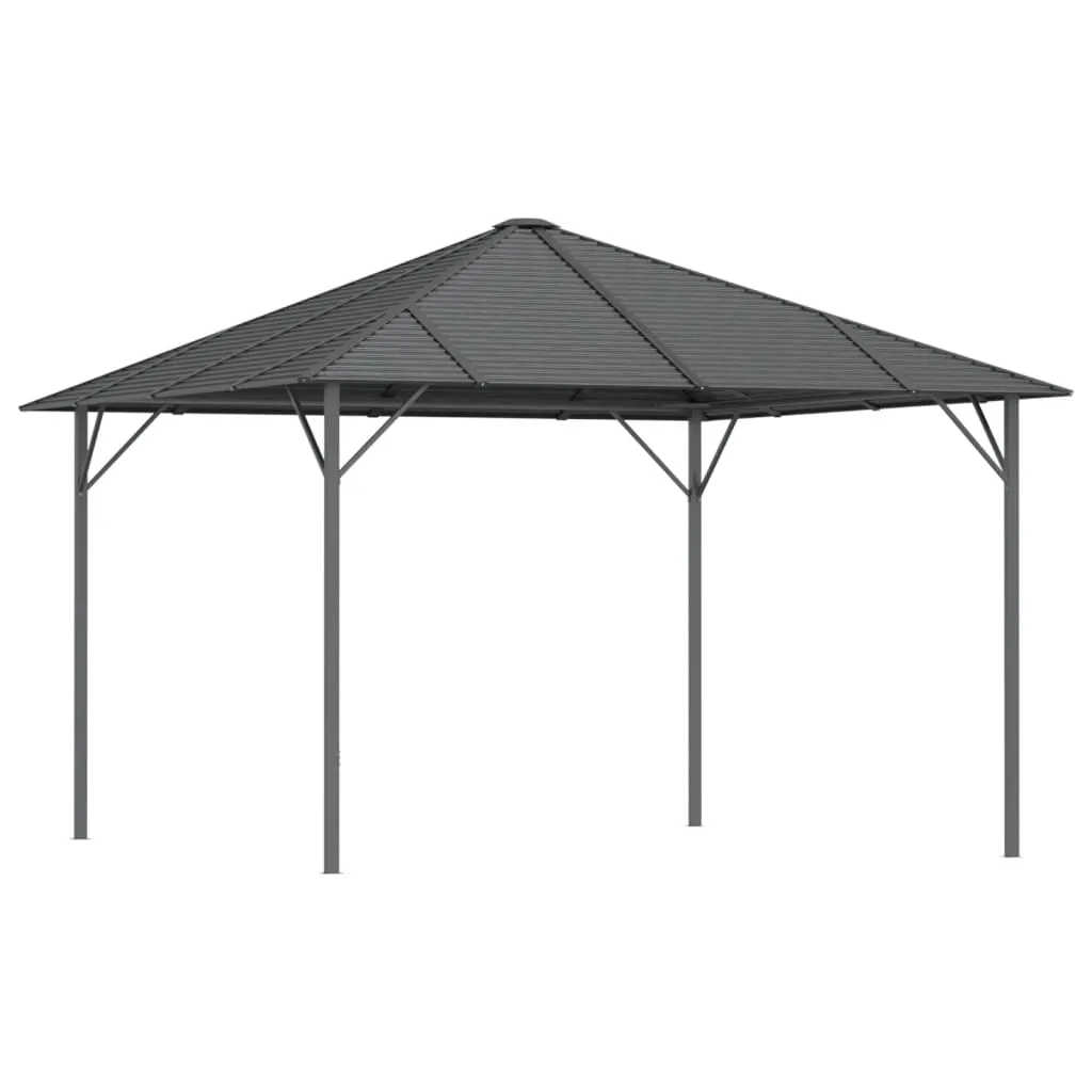 Gartenpavillon 3x3 m Anthrazit mit verzinktem Stahlrahmen und Polyesterdach