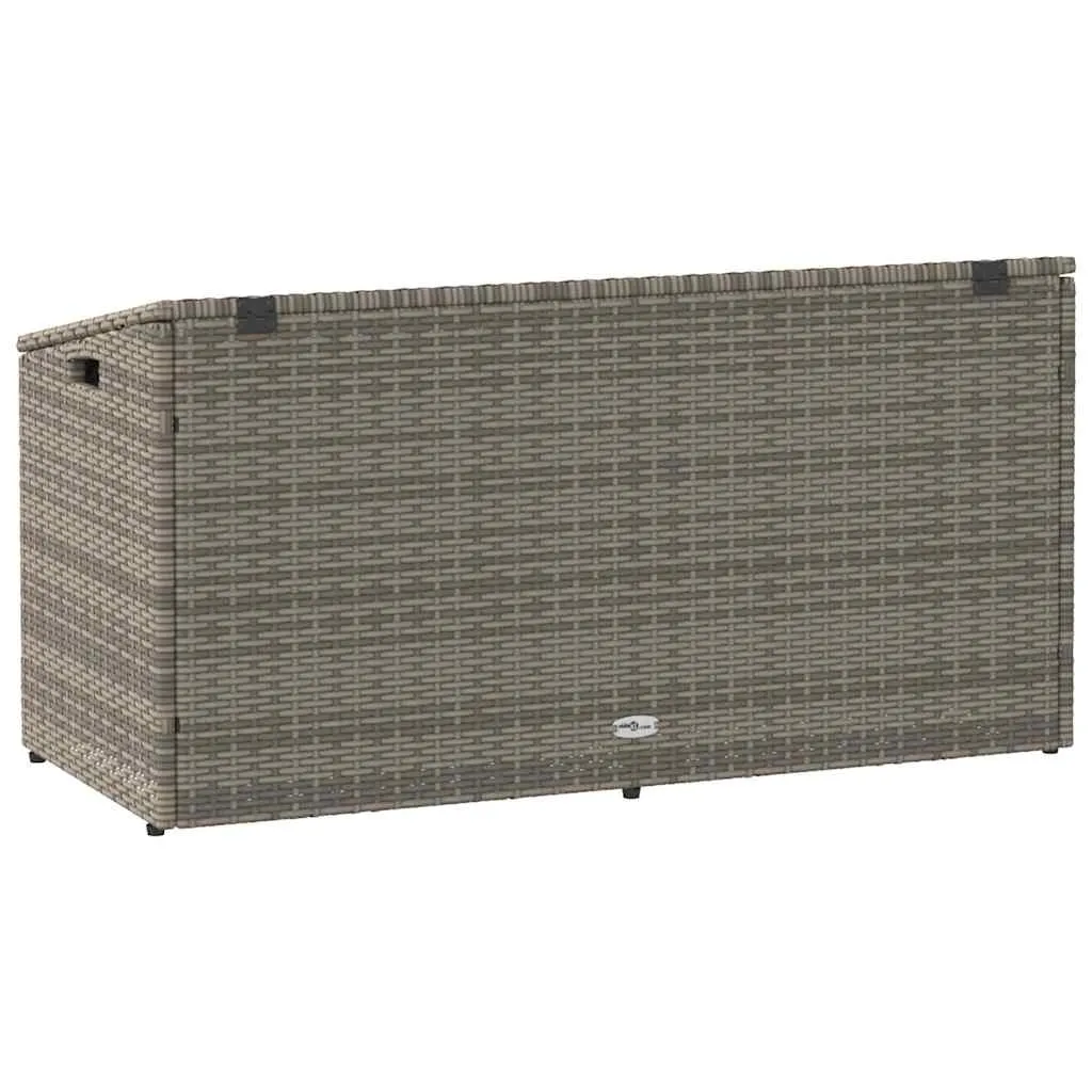 Garten-Aufbewahrungsbox PE-Rattan Grau 110x50x58 cm