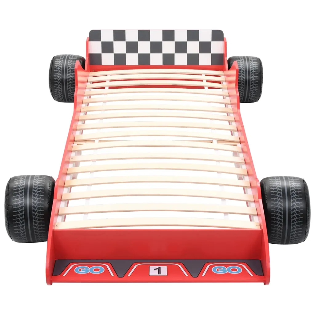 Rotes Kinderbett 90 x 200 cm im Rennwagen-Design