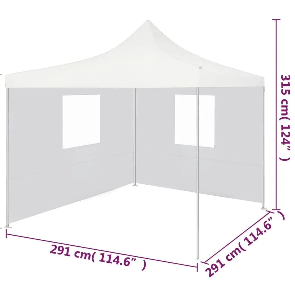 Faltbares Partyzelt 291x291x315 cm Weiß mit UV- und Wasserbeständigem Dach