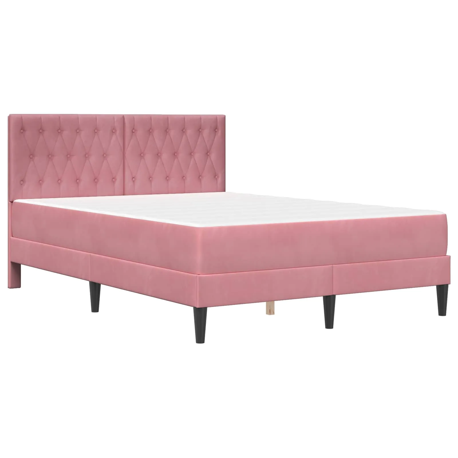 Bettgestell mit Matratze 140 x 200 cm Rosa