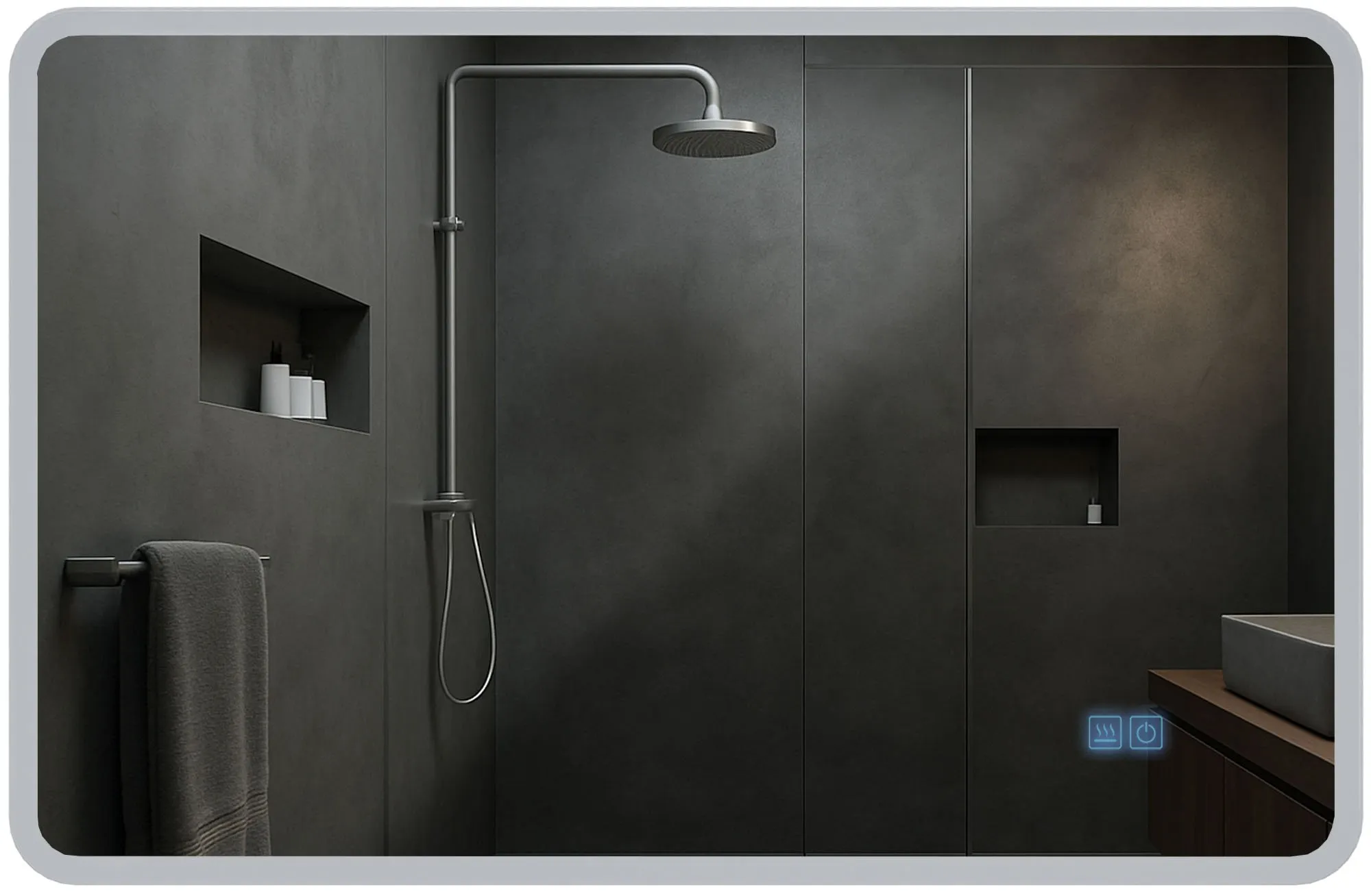 Badspiegel Jericho Bluetooth 100x70 cm Klarglas