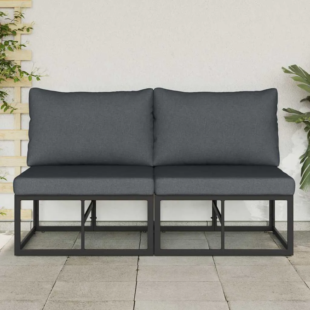 Modernes Outdoor-Möbelset 140 x 71,5 x 71 cm Schwarz und Anthrazit