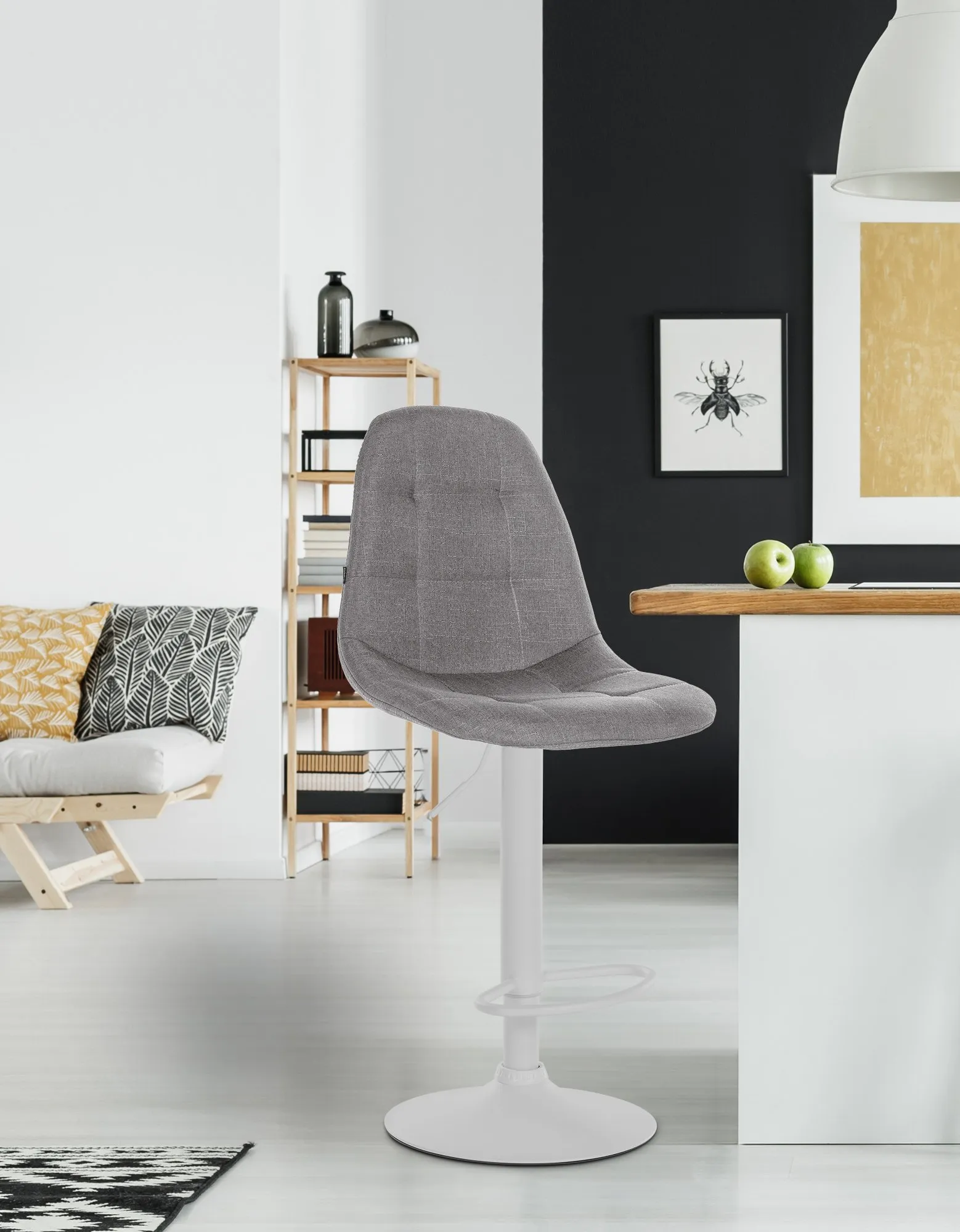 Barhocker Elmore 99-120x47x56 cm grau