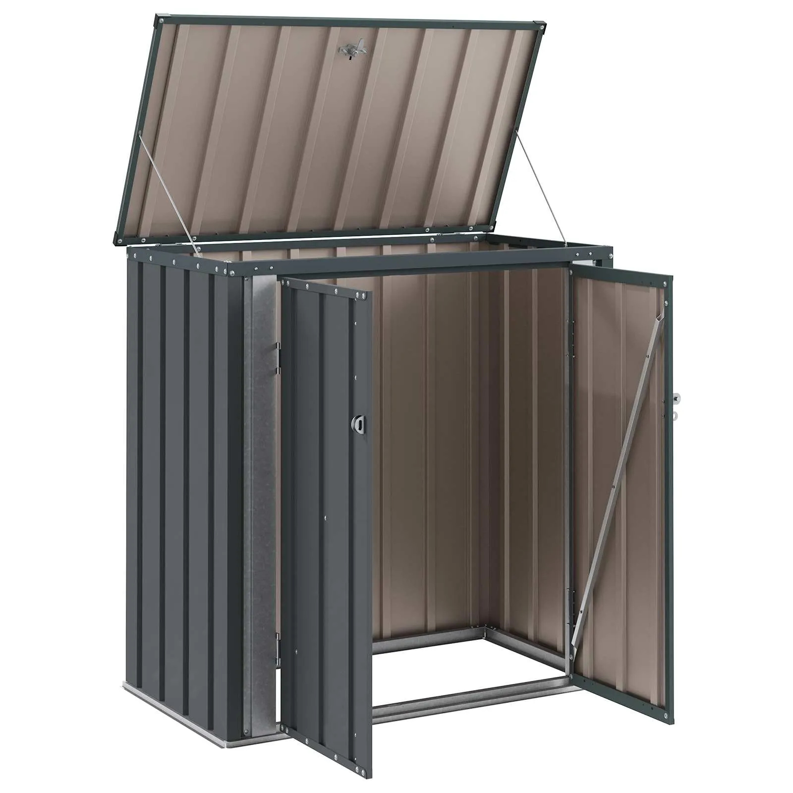 Abschließbare Gartenbox Schwarz 101,5 x 57 x 100,5 cm