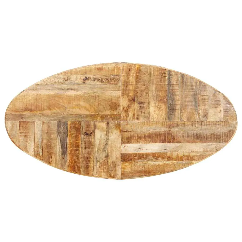 Esstisch Oval 200x100x75 cm Raues Mangoholz