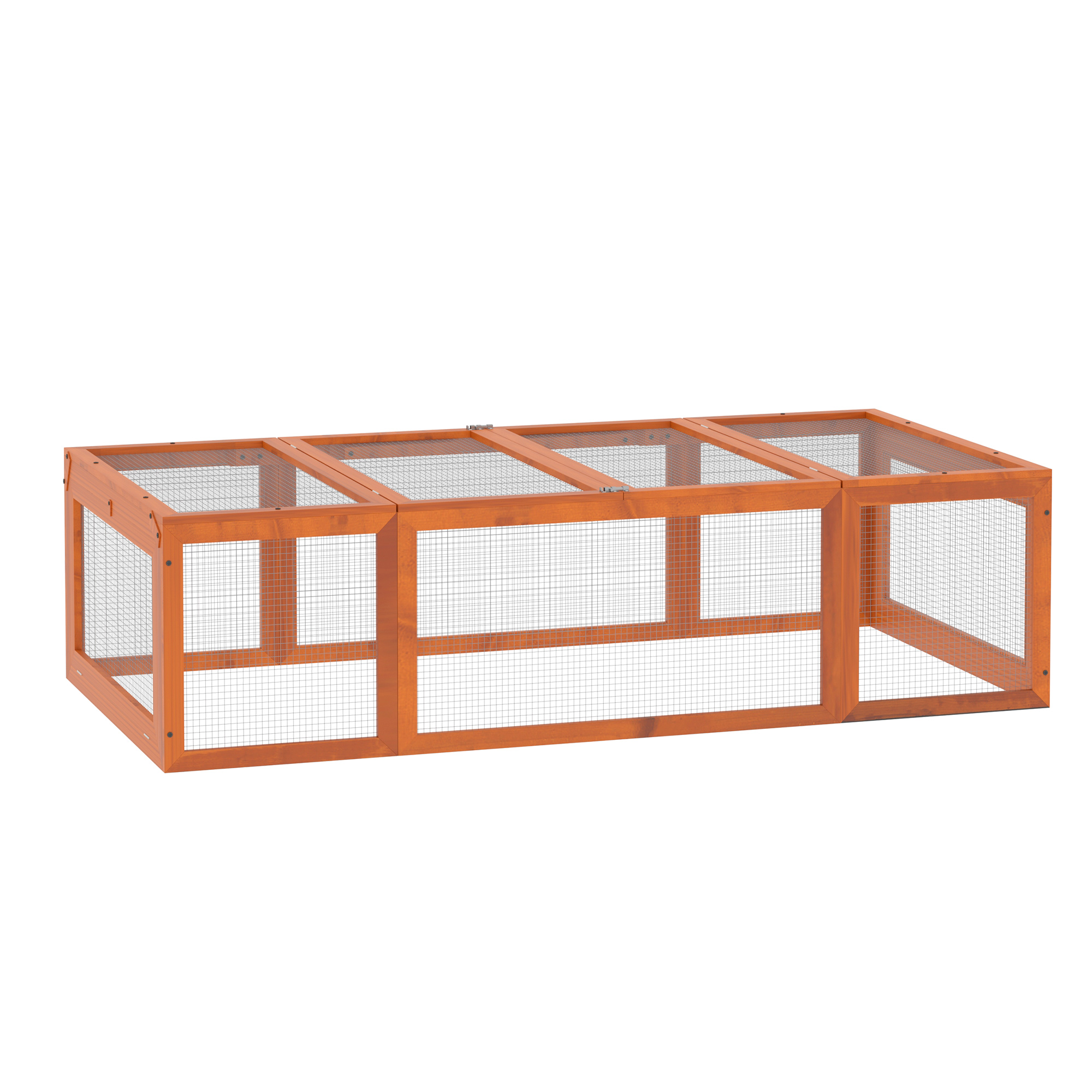 Winterfester Draußen-Hasenstall 180x90x48 cm Orange