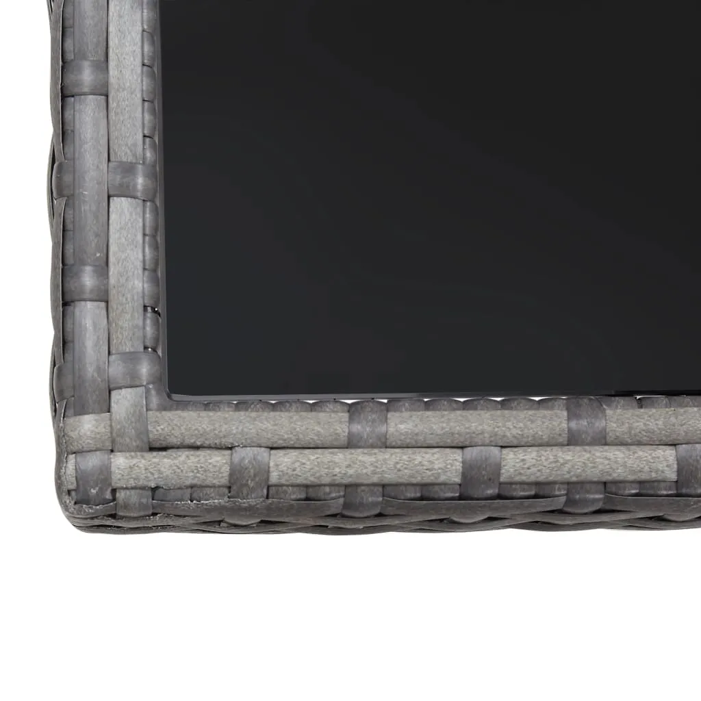 Gartentisch mit Glasplatte 80x80x74 cm Grau