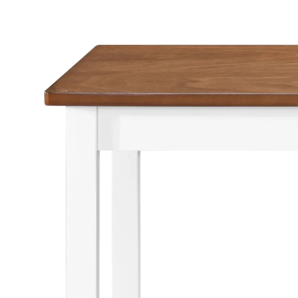 Stehtisch 108x60x91 cm Braun und Weiß mit MDF Tischplatte und Massivholz Beinen