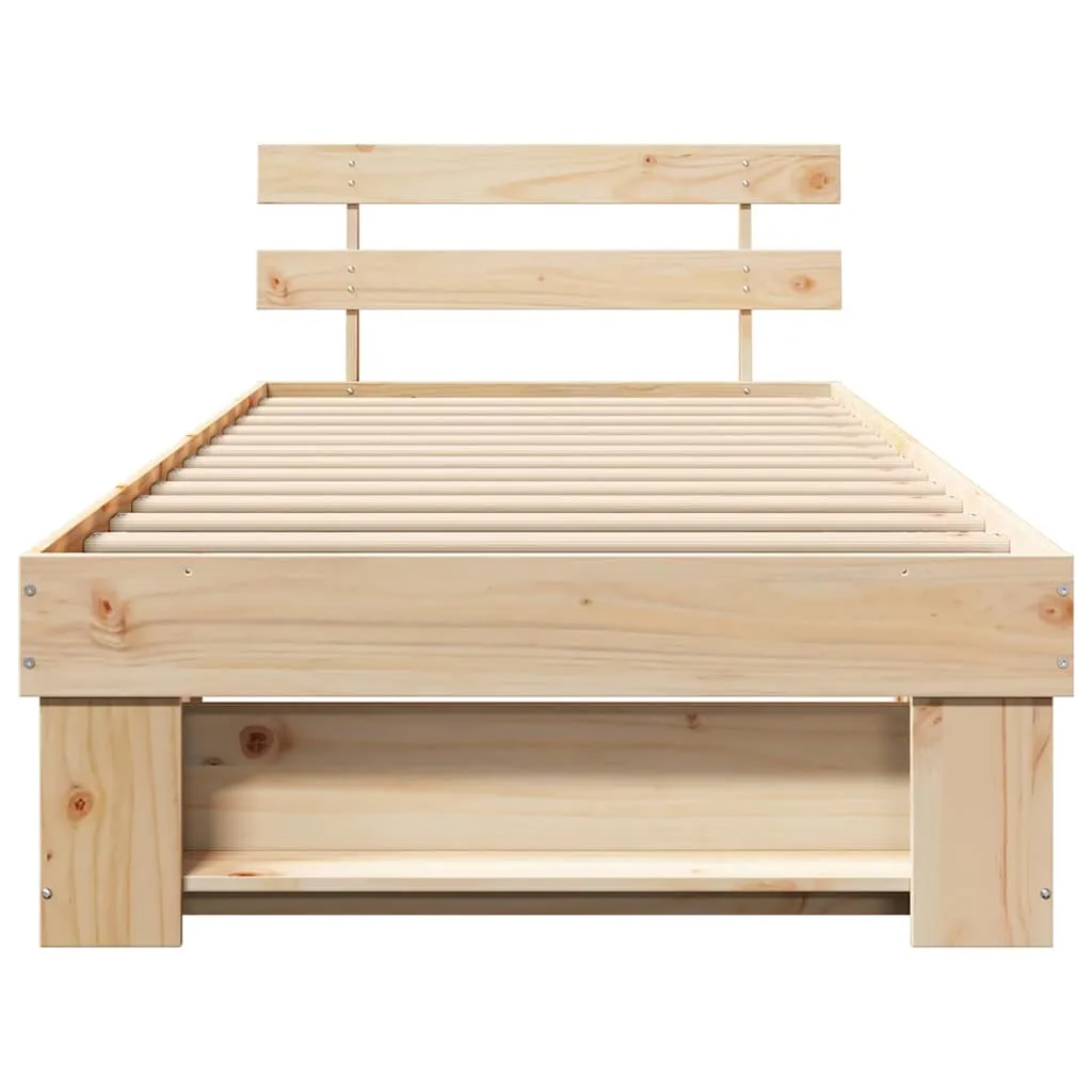 Bettrahmen Massivholz 198 x 78 x 73 cm Braun