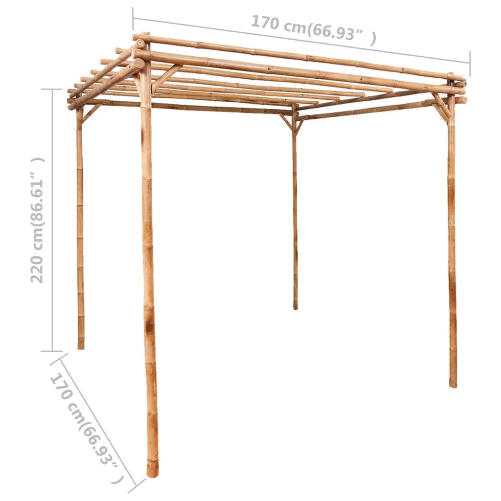 Pergola aus Bambus 170 x 170 x 220 cm, naturfarben