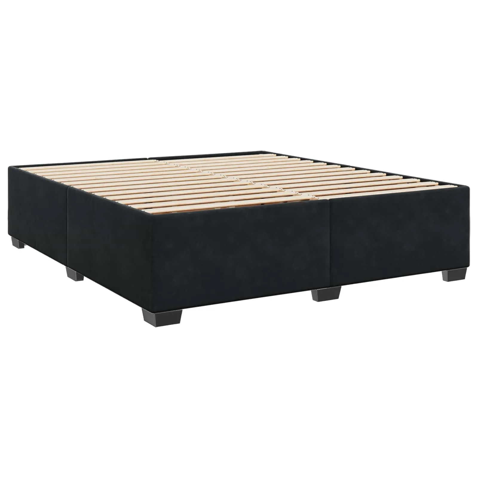 Boxspringbett 180x200 cm Samt Schwarz mit verstellbarem Kopfteil