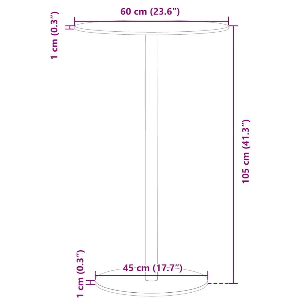 Outdoor-Stehtisch 60 x 105 cm Schwarz Pulverbeschichteter Stahl