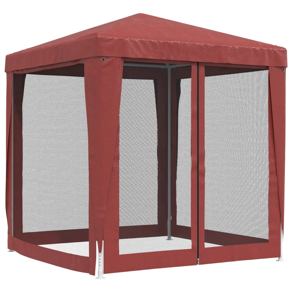 Partyzelt Rot 200 x 200 x 240 cm mit 4 Mesh-Seitenwänden