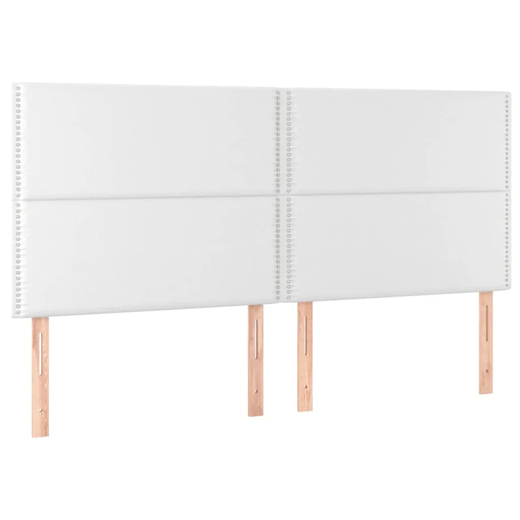 Bettgestell mit Kopfteil Weiß 200x200 cm Kunstleder
