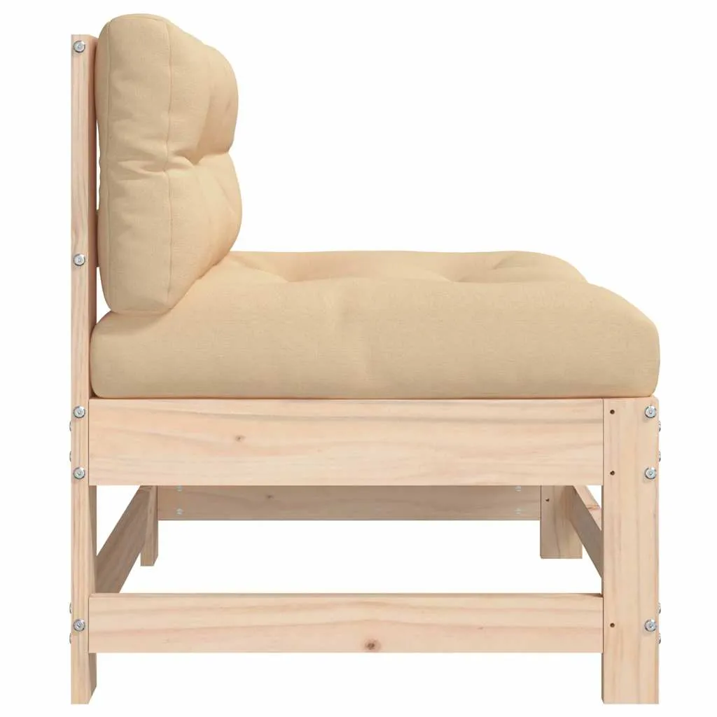 Modulares Gartensofa aus Massivholz, 62 x 62 x 70,5 cm, Beige