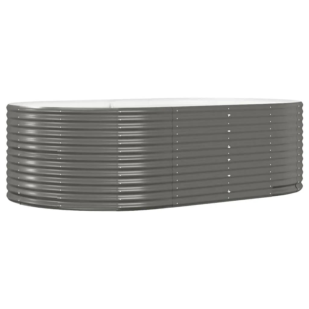 Hochbeet Grau 212x140x68 cm Verzinkter Stahl