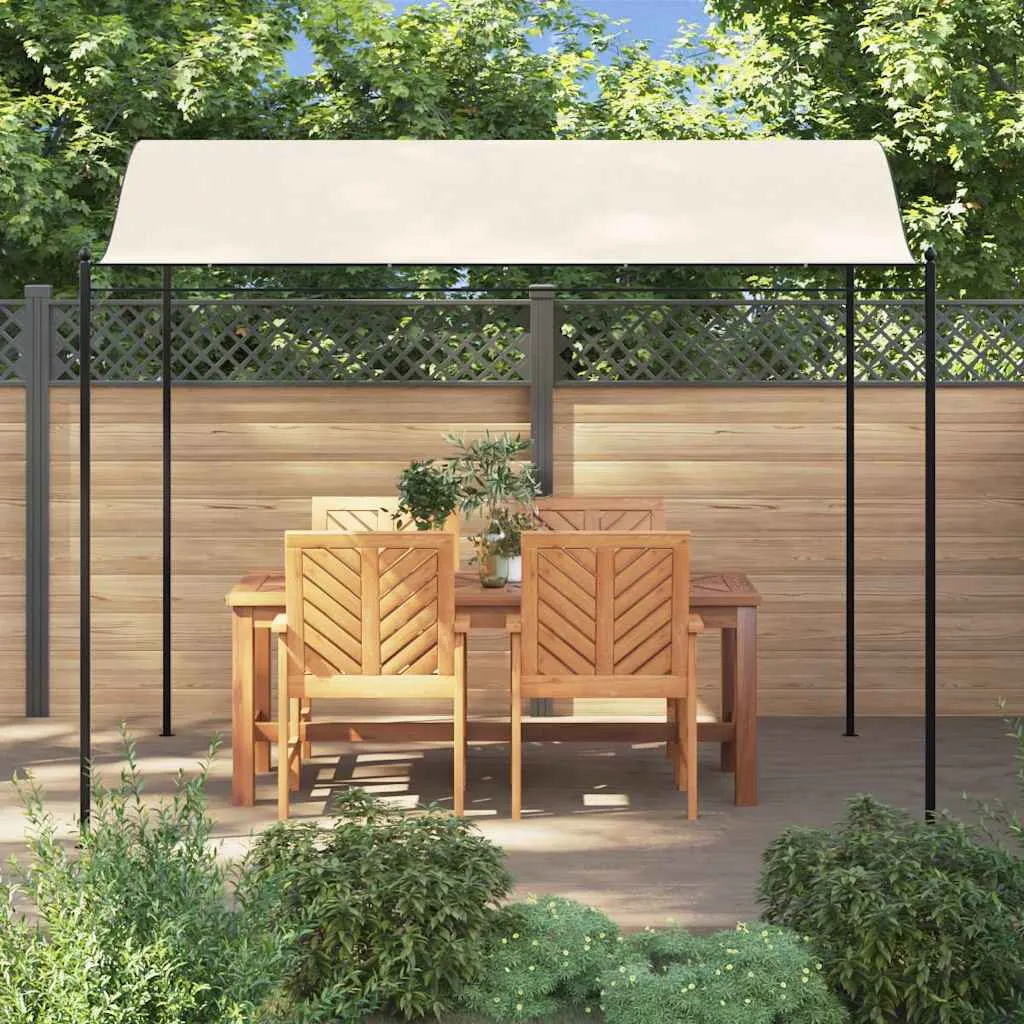 Pavillon mit Stahlrahmen und Polyesterdach 3x2,4 m Cremeweiß Schwarz
