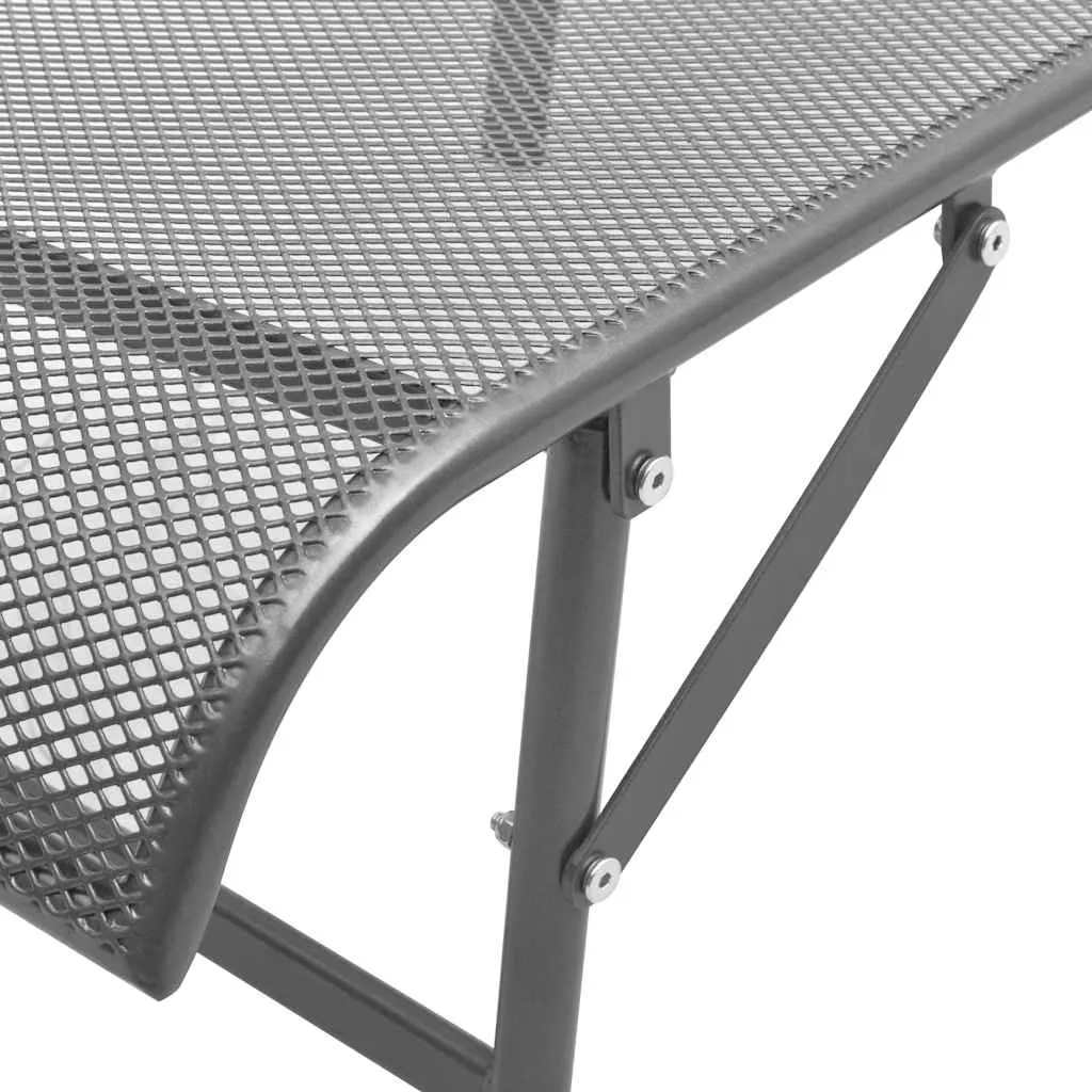 Sonnenliegen-Set Anthrazit 66x(154-183)x(65-103) cm mit Klapptisch 38x38x38 cm