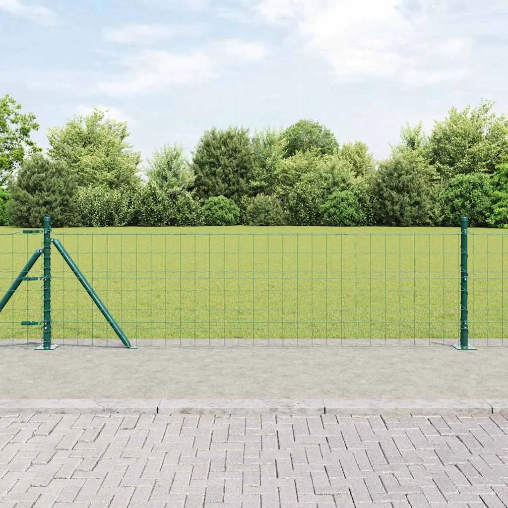 Outdoor-Zaunpaneel-Set 2500 x 3,2 x 60 cm Grün aus Stahl und PVC