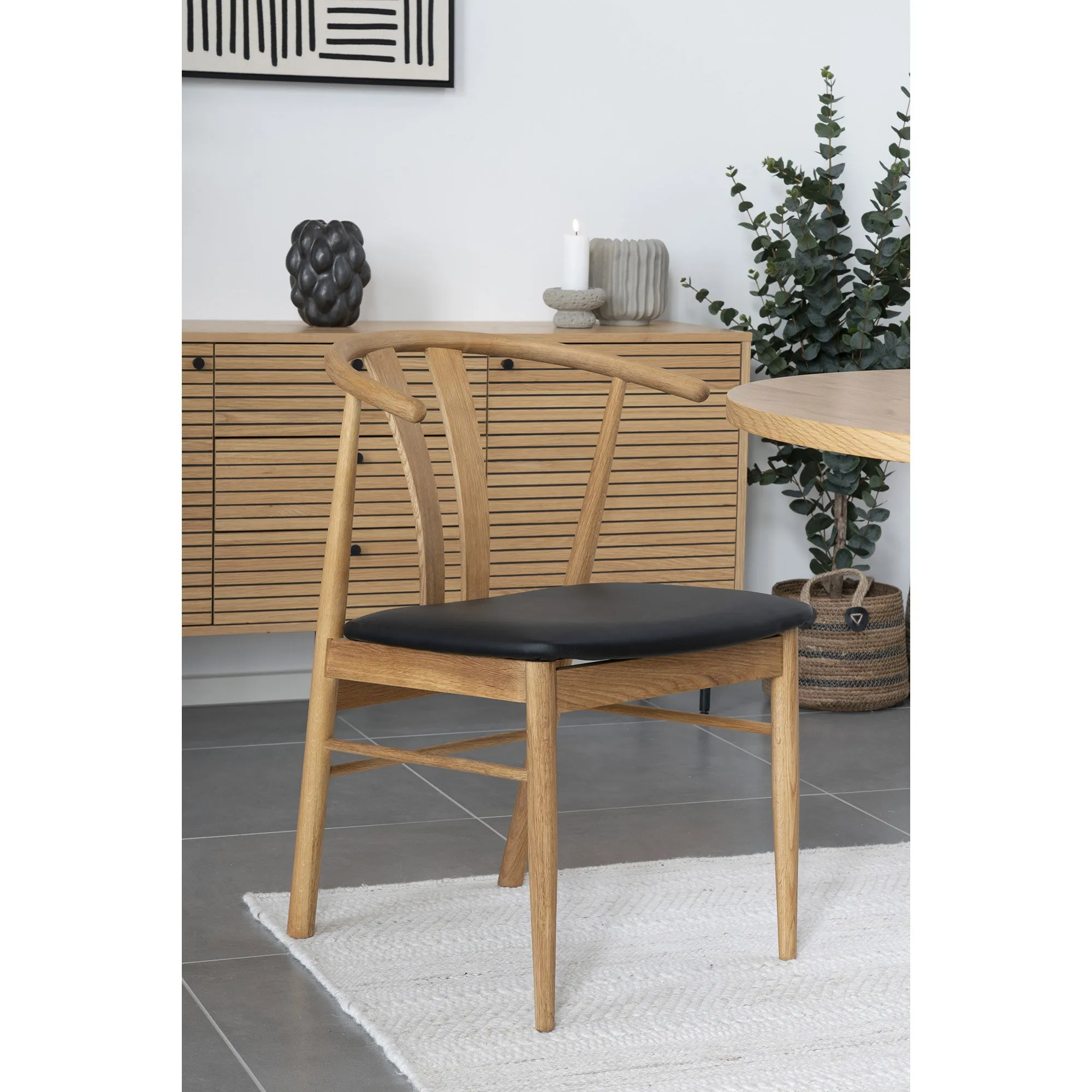 tinkaro Vase Steingut Schwarz