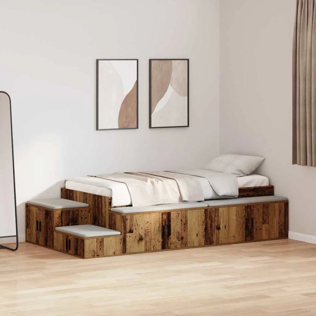 Bett mit Stauraum 234 x 103 x 53,5 cm Altholz
