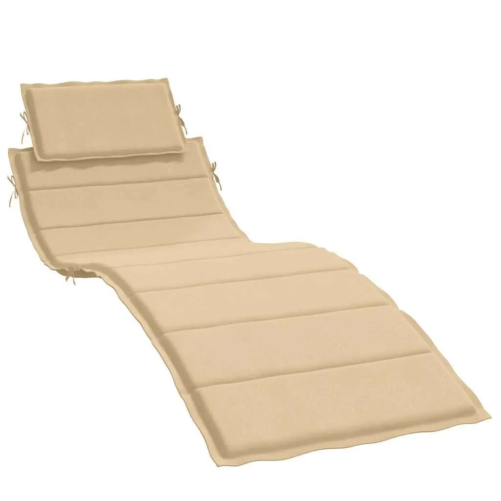 Bequeme Liegenauflage 186x58x4 cm in Melange Beige