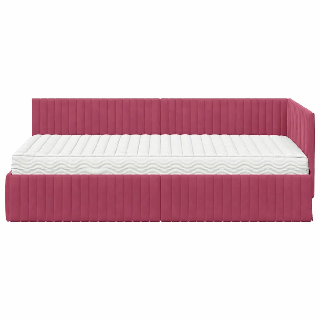 Eckbett mit Matratze 204 x 104 x 72 cm Grün